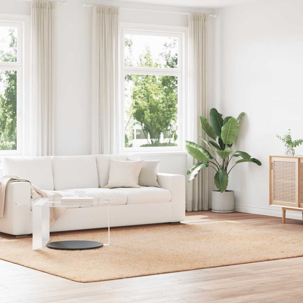 Vidaxl hoogpolig vloerkleed navarra 240x340 cm polyester beige