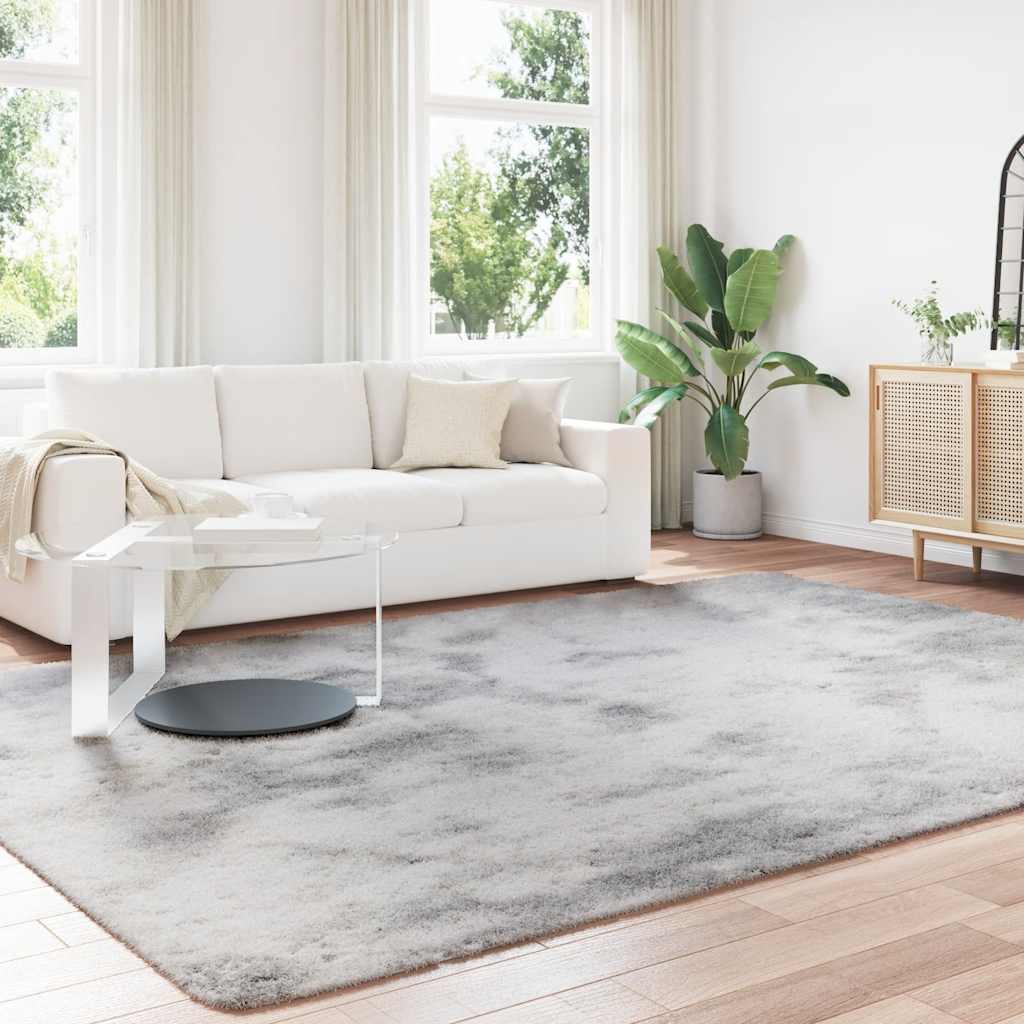 Vidaxl hoogpolig vloerkleed navarra 240x340 cm polyester zilvergrijs