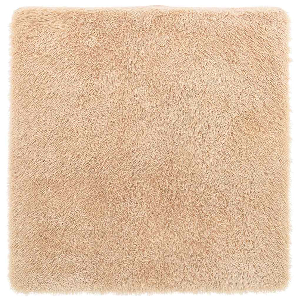 Vidaxl hoogpolig vloerkleed navarra 160x160 cm polyester beige