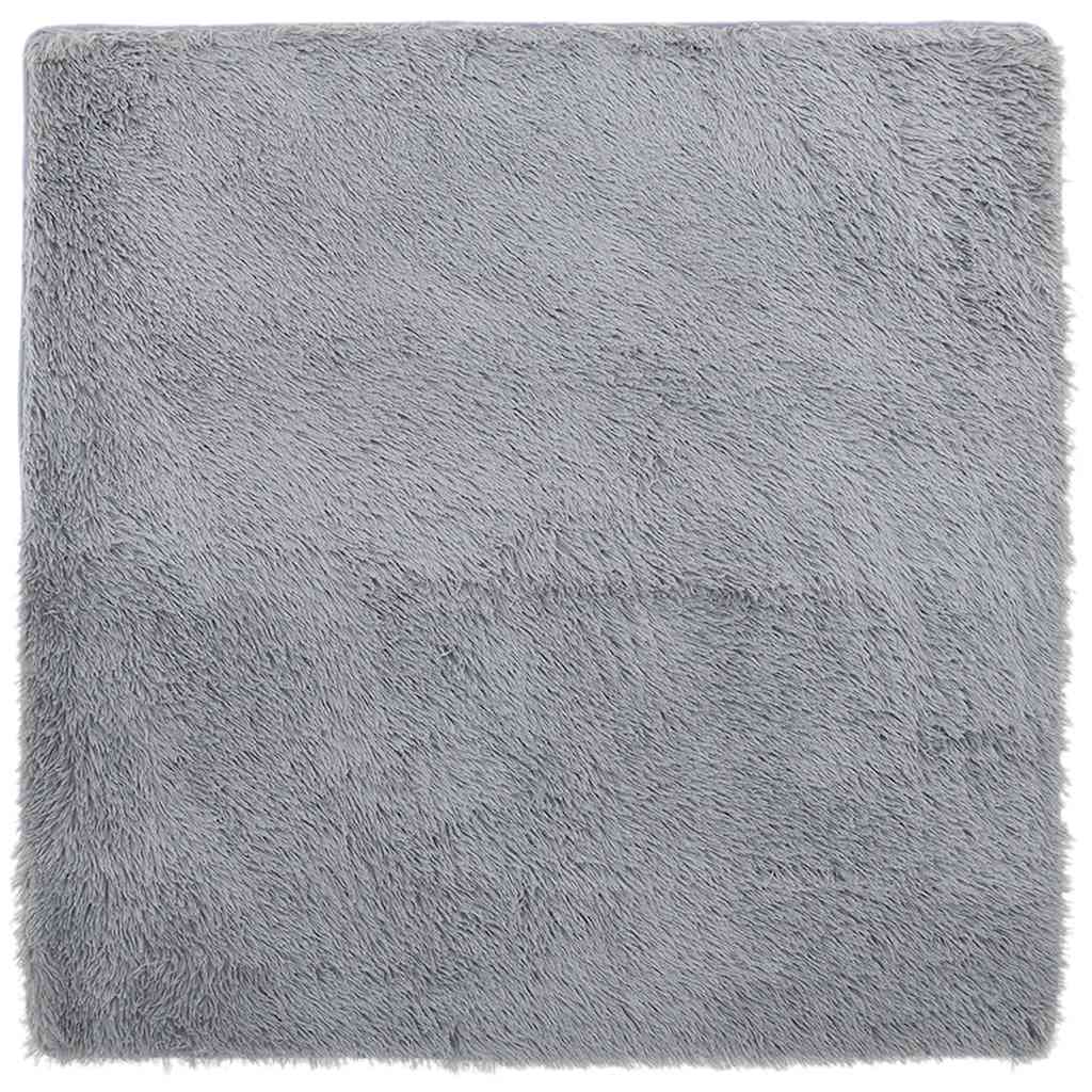 Vidaxl hoogpolig vloerkleed navarra 160x160 cm polyester lichtgrijs