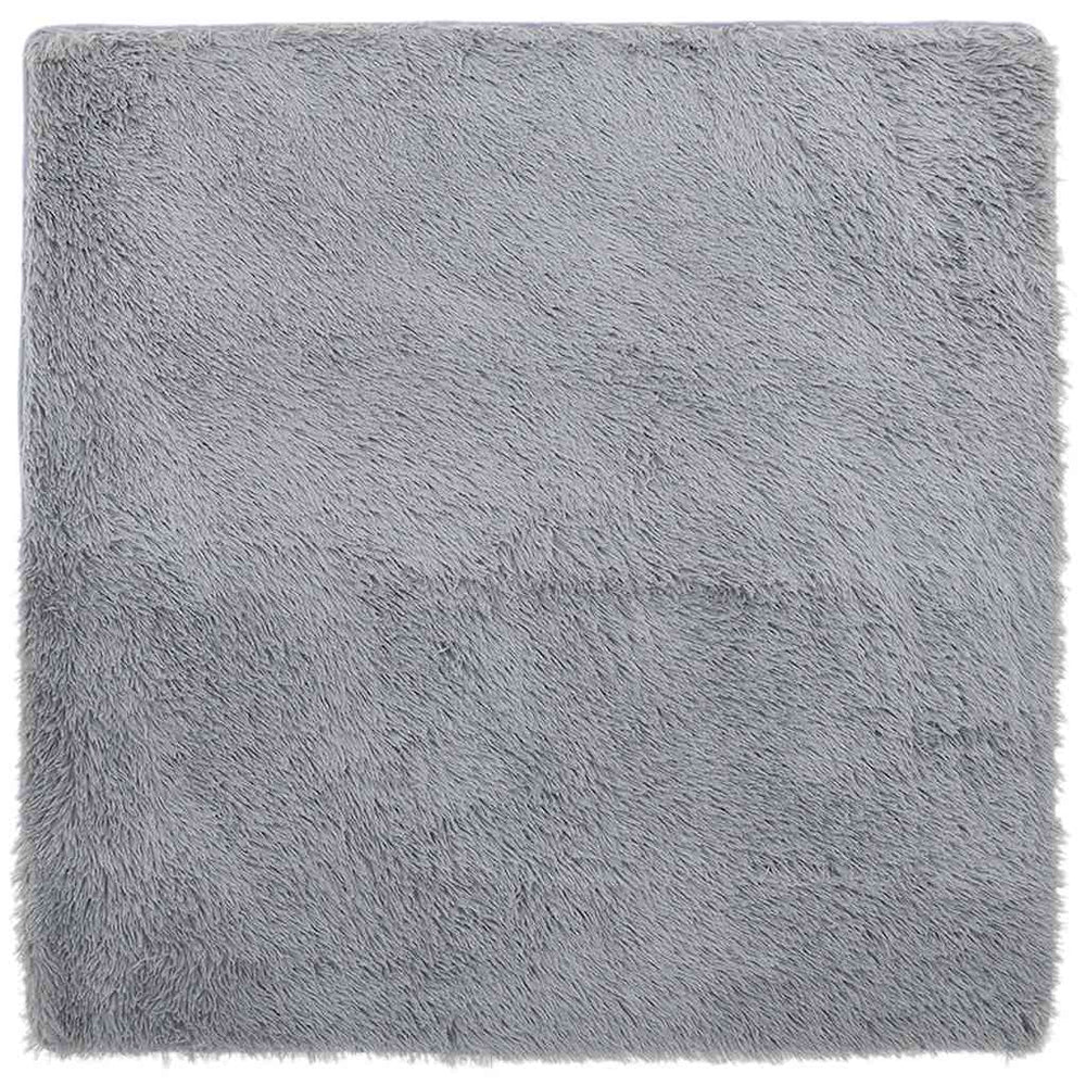Vidaxl hoogpolig vloerkleed navarra 200x200 cm polyester lichtgrijs