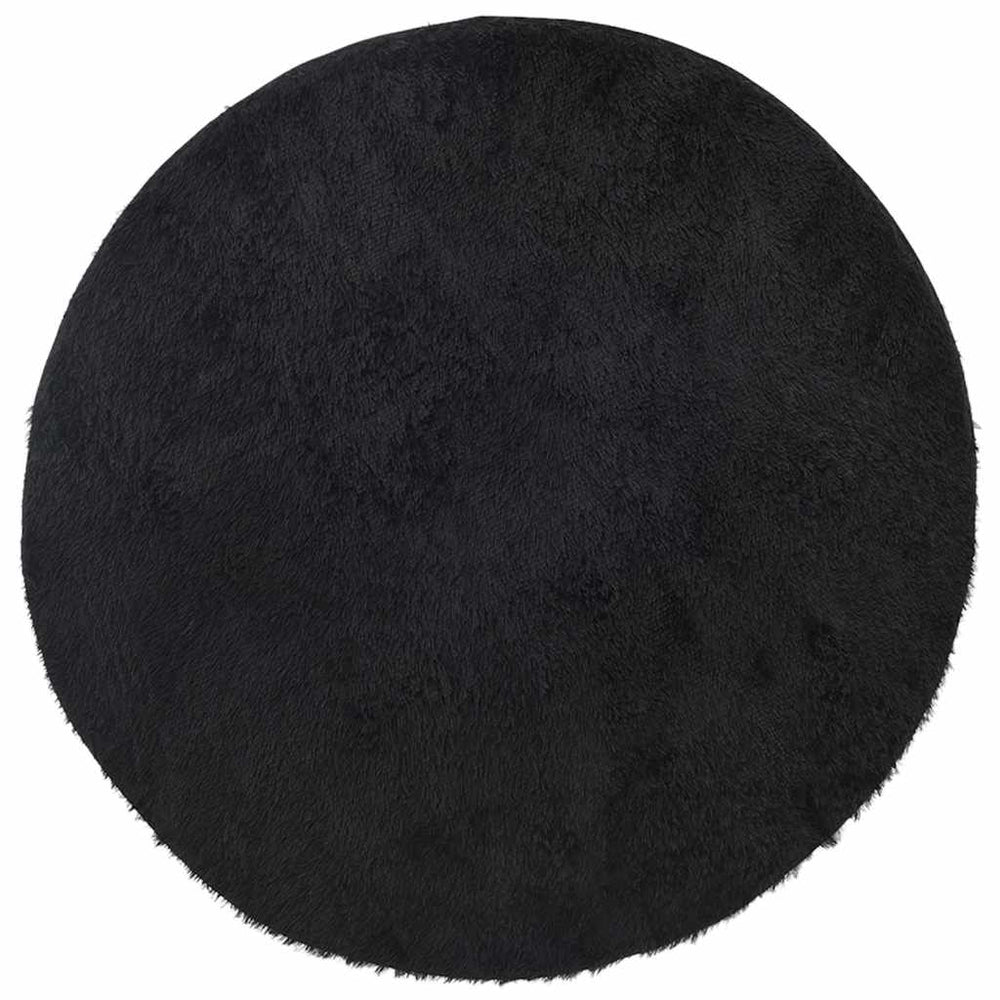 Vidaxl hoogpolig vloerkleed navarra 120x120 cm polyester zwart