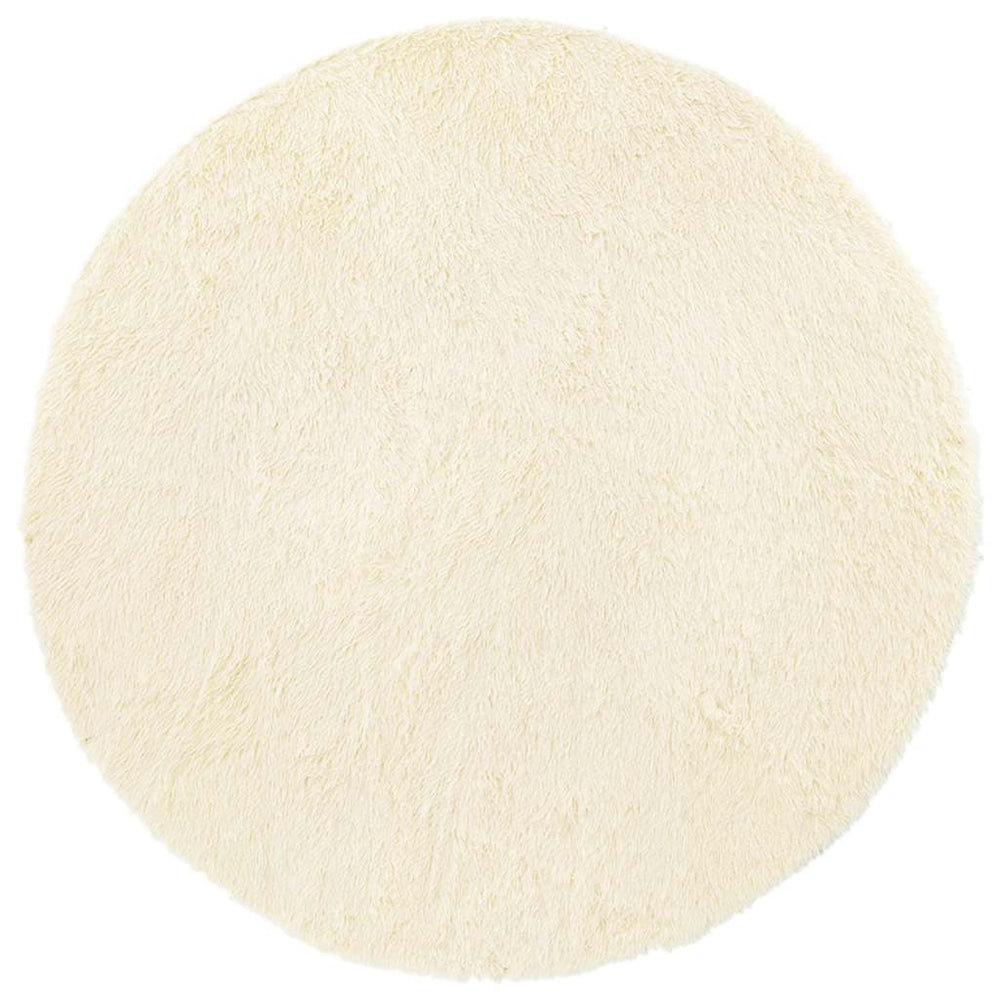 Vidaxl hoogpolig vloerkleed navarra 120x120 cm polyester crèmekleurig
