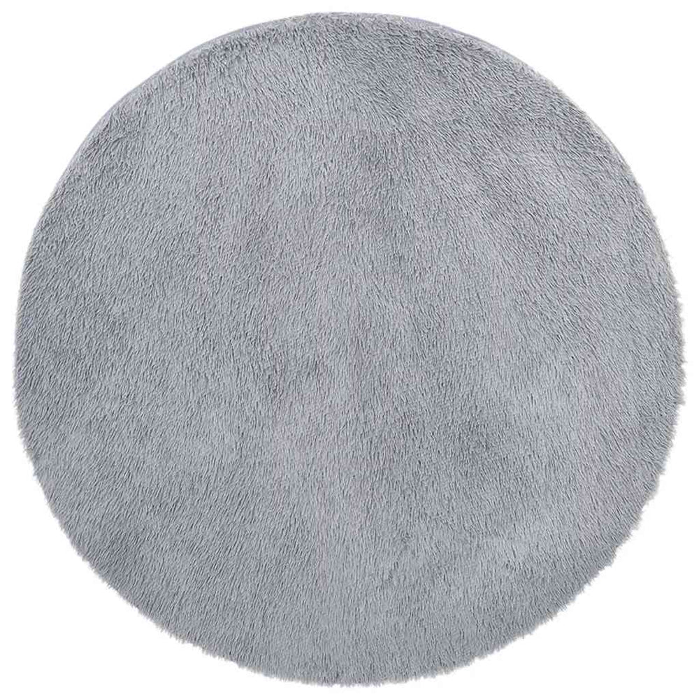 Vidaxl hoogpolig vloerkleed navarra 160x160 cm polyester lichtgrijs