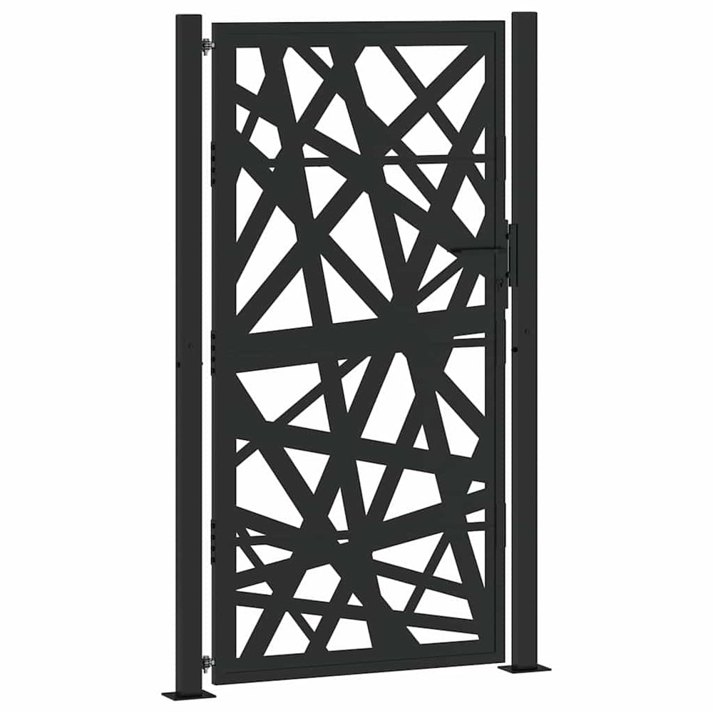 Vidaxl poort met lichtontwerp 100x175 cm staal zwart