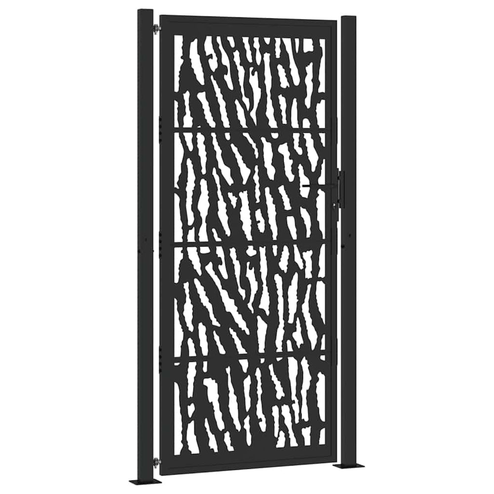 Vidaxl poort met sporenontwerp 100x200 cm staal zwart