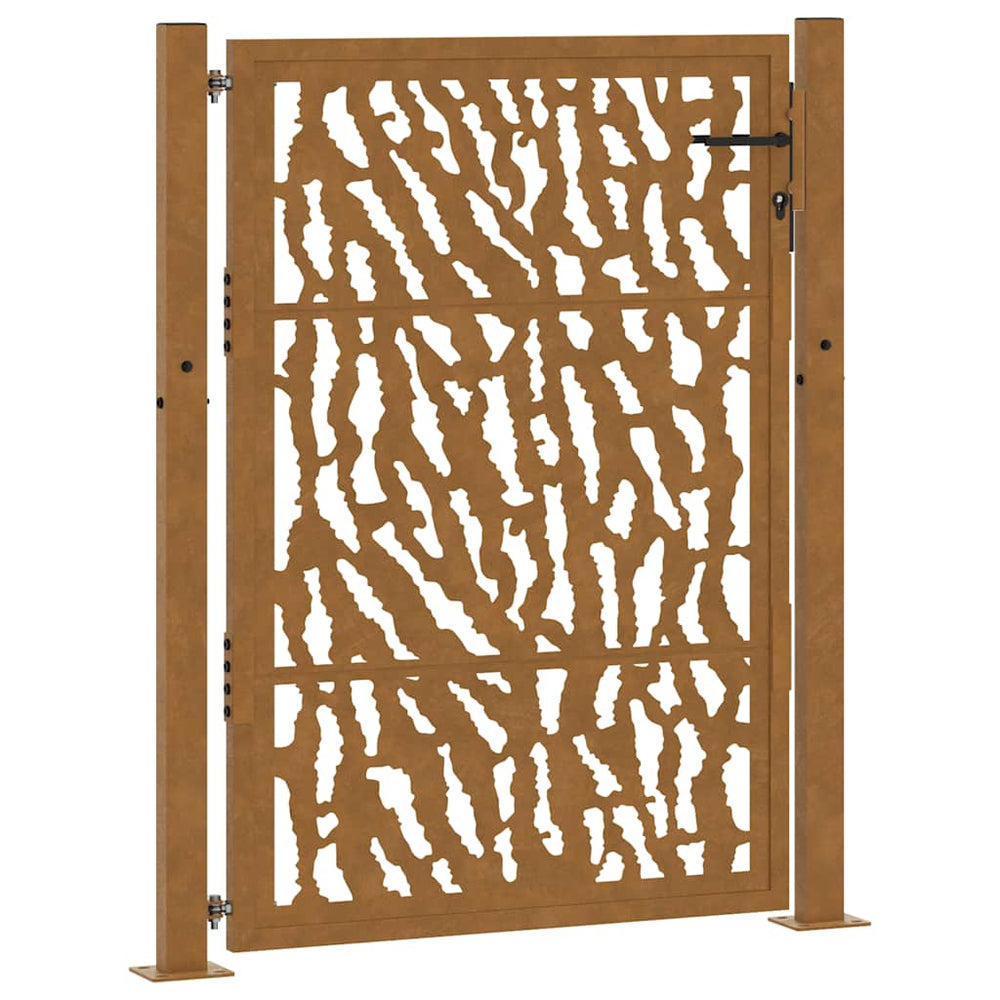 Vidaxl poort met sporenontwerp 100x125 cm weervast staal