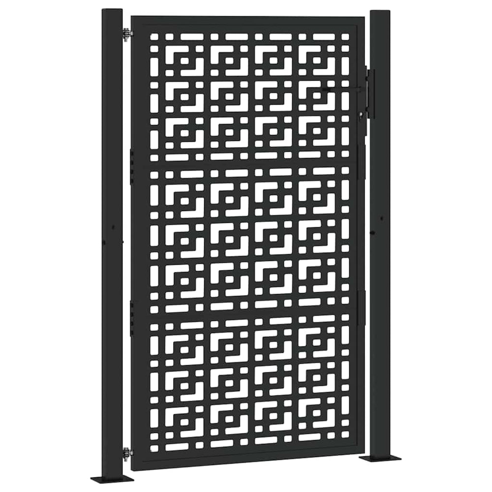 Vidaxl poort met kruisontwerp 100x150 cm staal zwart