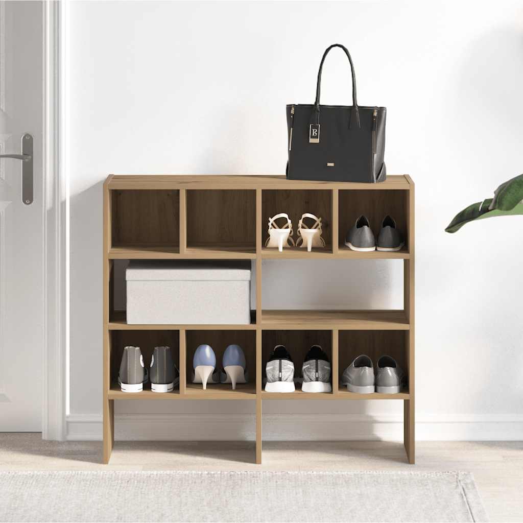 Vidaxl schoenenrekken 2 st stapelbaar 89,5x30x40 cm ambachtelijk eiken