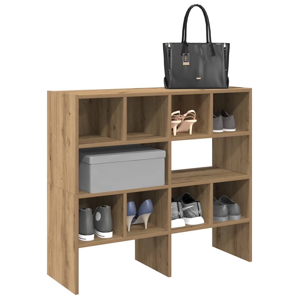 Vidaxl schoenenrekken 2 st stapelbaar 89,5x30x40 cm ambachtelijk eiken