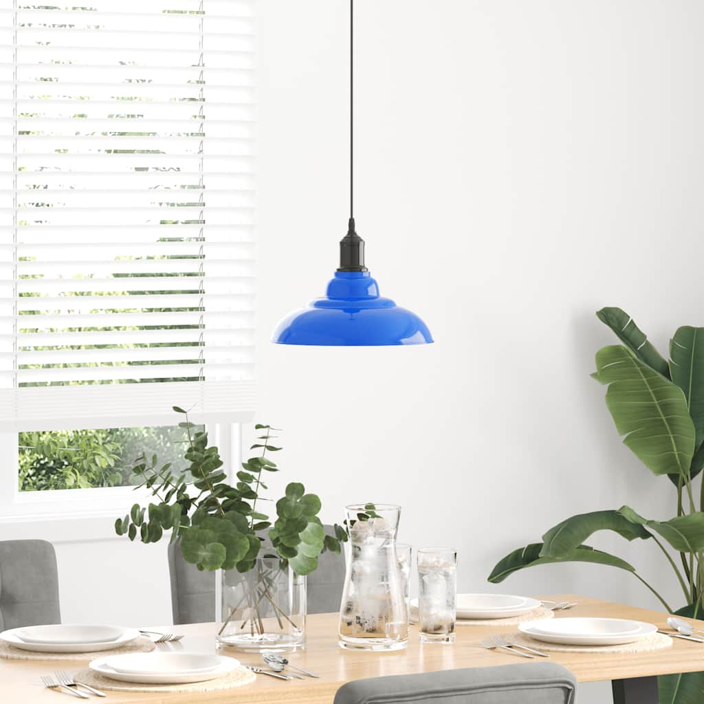 Vidaxl hanglamp in hoogte verstelbaar e27 ø31 cm metaal donkerblauw