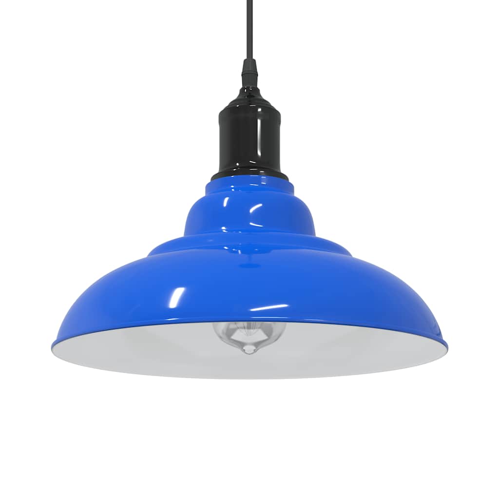 Vidaxl hanglamp in hoogte verstelbaar e27 ø31 cm metaal donkerblauw