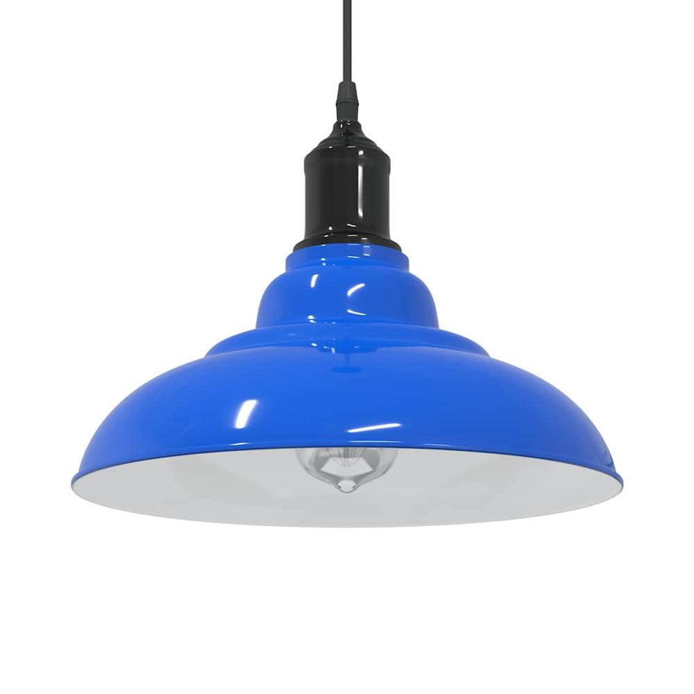 Vidaxl hanglamp in hoogte verstelbaar e27 ø31 cm metaal donkerblauw