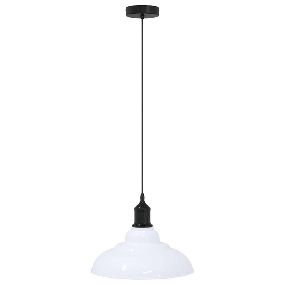 Vidaxl hanglamp in hoogte verstelbaar e27 ø31 cm metaal glanzend wit