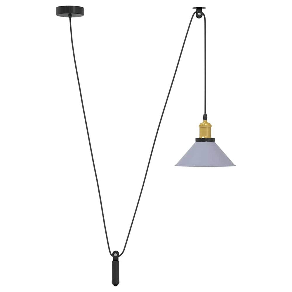 Vidaxl hanglamp in hoogte verstelbaar e27 ø22 cm metaal glanzend grijs