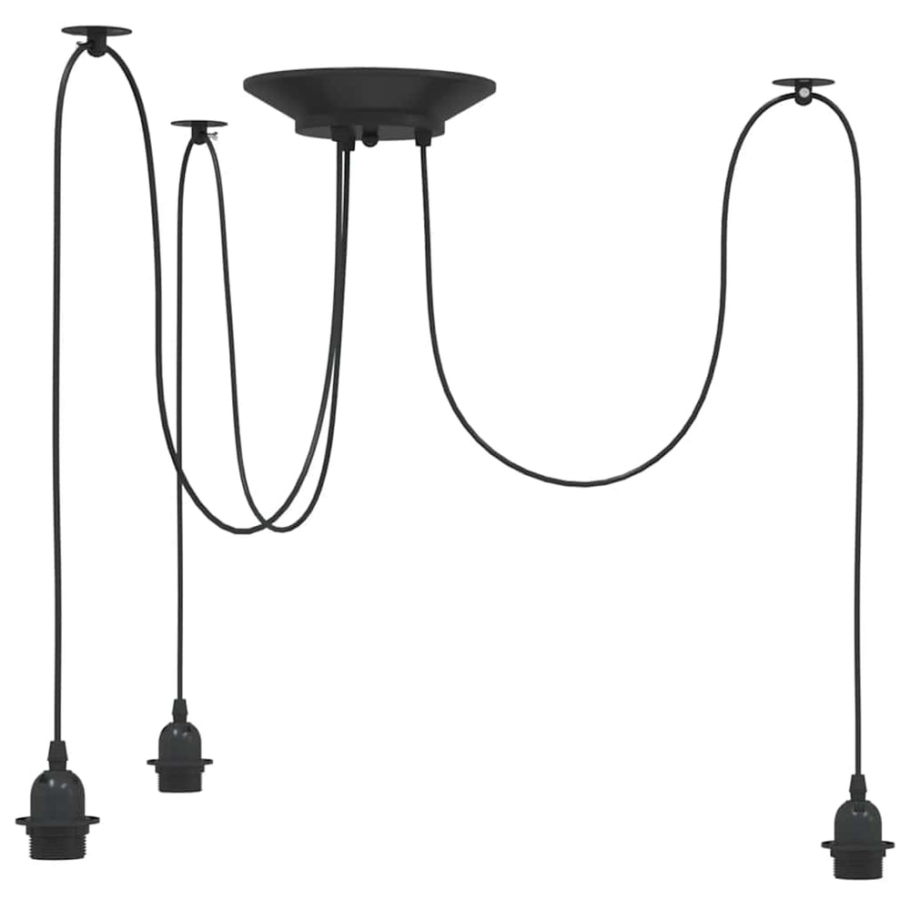 Vidaxl hanglamp met 3 lamphouders e27 metaal zwart