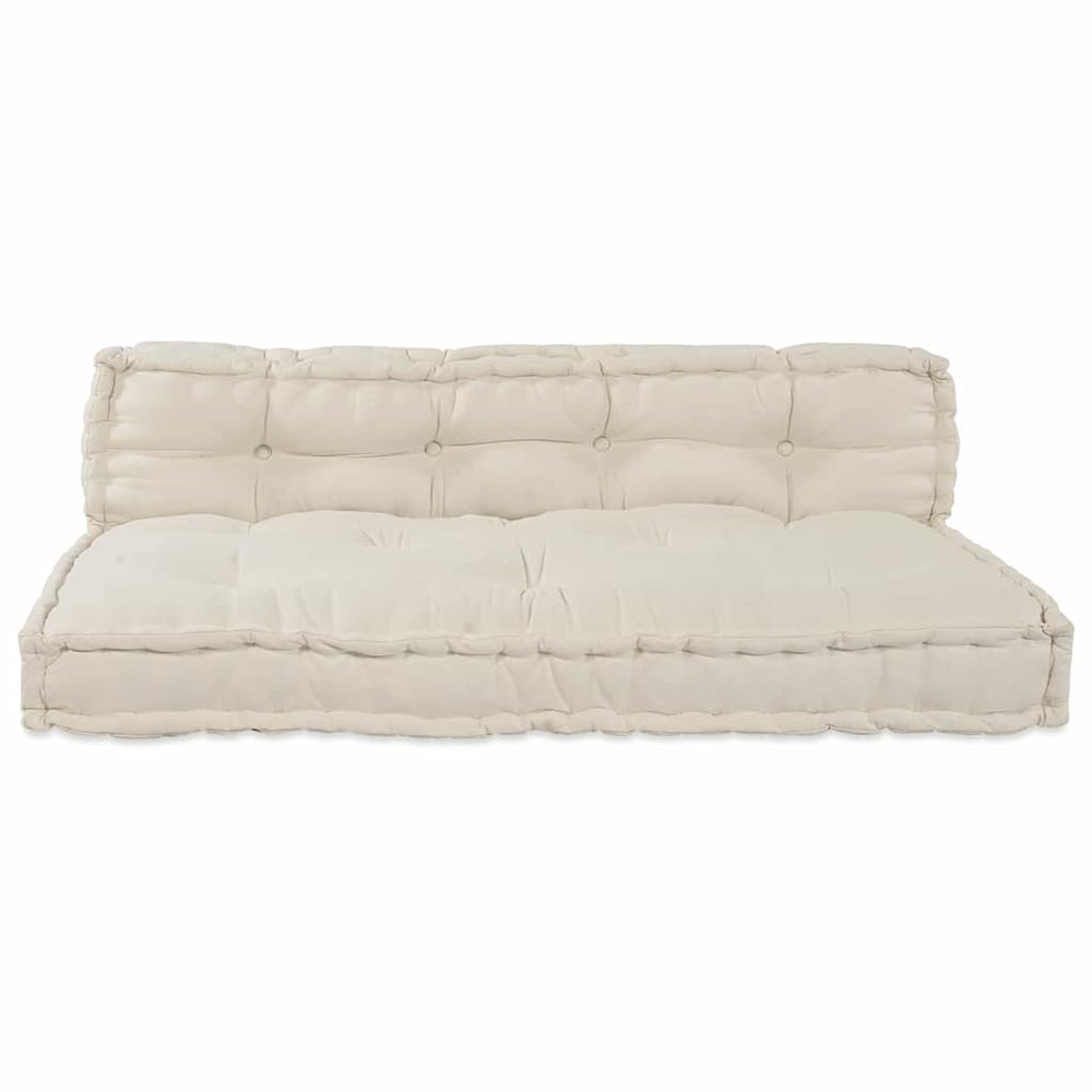 Vidaxl modulair bank 2 pcs crème 120 x 80 x 38 cm stof