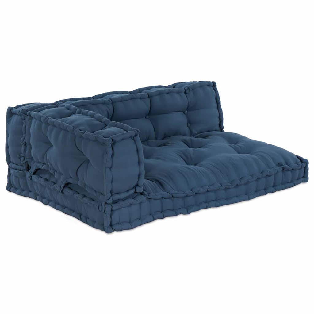 Vidaxl modulair bank 3 pcs indigo 120 x 80 x 38 cm stof