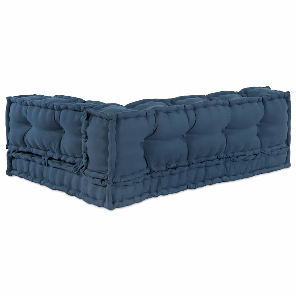 Vidaxl modulair bank 3 pcs indigo 120 x 80 x 38 cm stof
