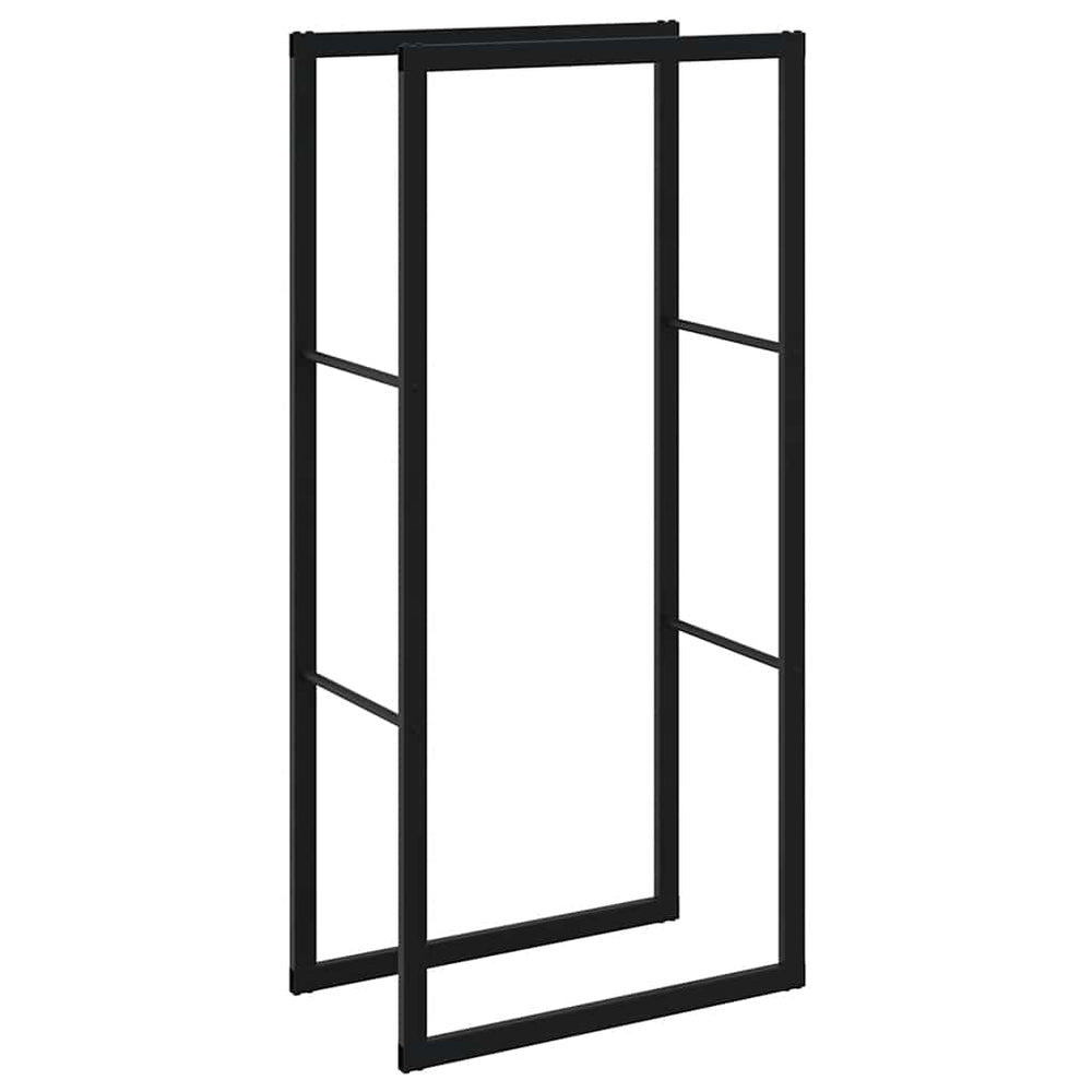 Vidaxl haardhoutrek 55x30x116 cm staal zwart