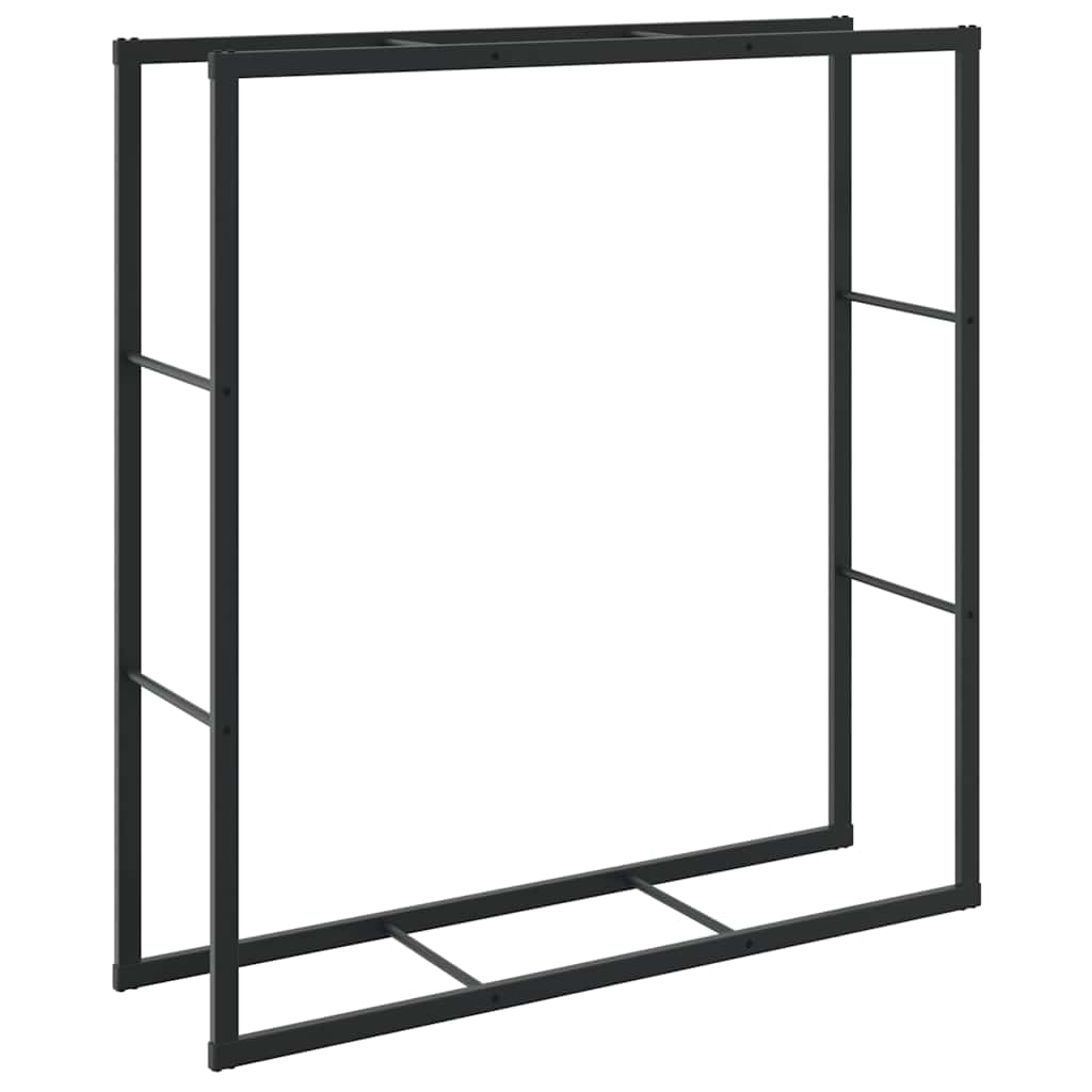 Vidaxl haardhoutrek 110x30x116 cm staal zwart