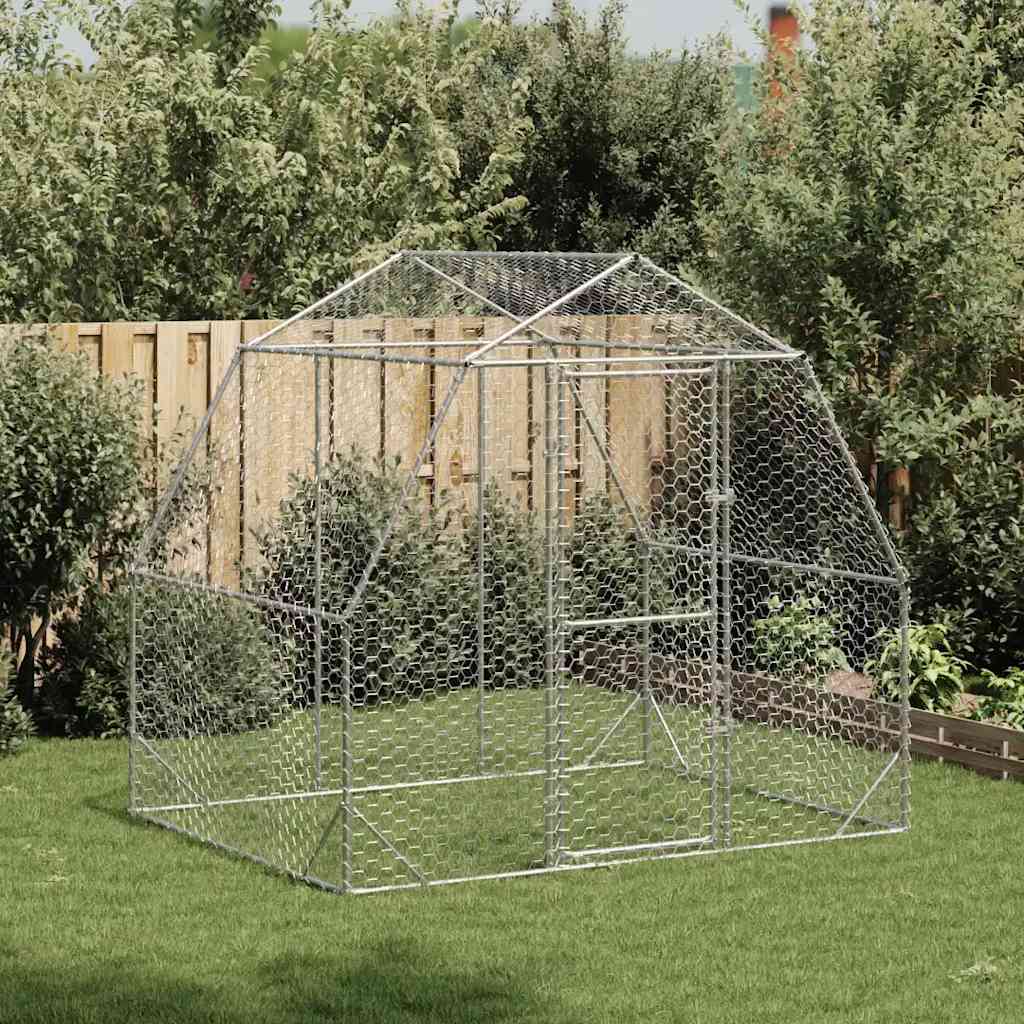 Vidaxl kippenren 2,5x2x2,25m gegalvaniseerd staal