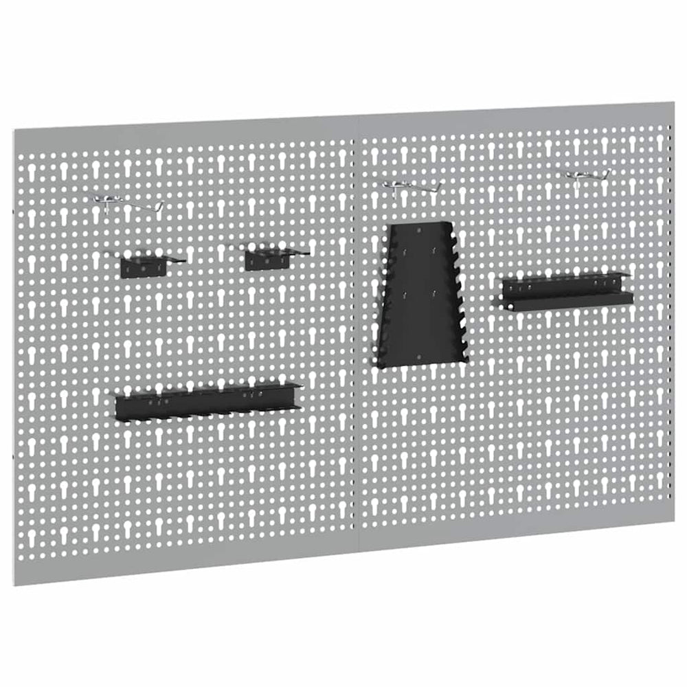 Vidaxl gereedschap wandpaneel 2 pcs grijs 100 x 1 x 60 cm