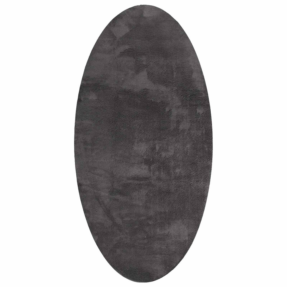 Vidaxl vloerkleden ovaal huarte antraciet 100 x 200 cm 100% polyester
