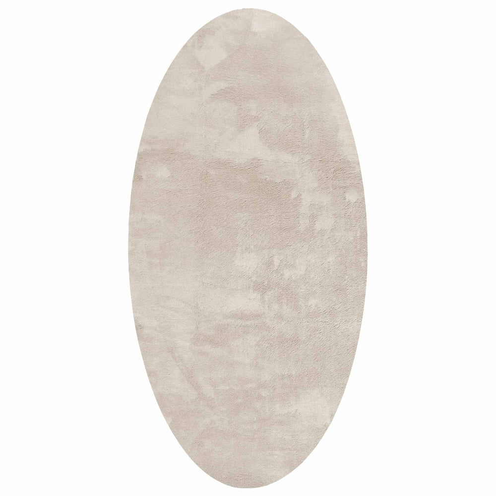 Vidaxl vloerkleden ovaal huarte beige 80 x 150 cm 100% polyester