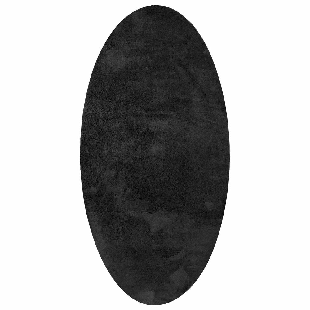 Vidaxl vloerkleden ovaal huarte zwart 80 x 150 cm 100% polyester