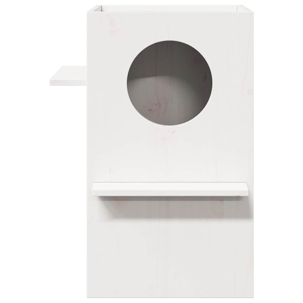 Vidaxl kattenhuis 43x43x60 cm massief groenhout wit