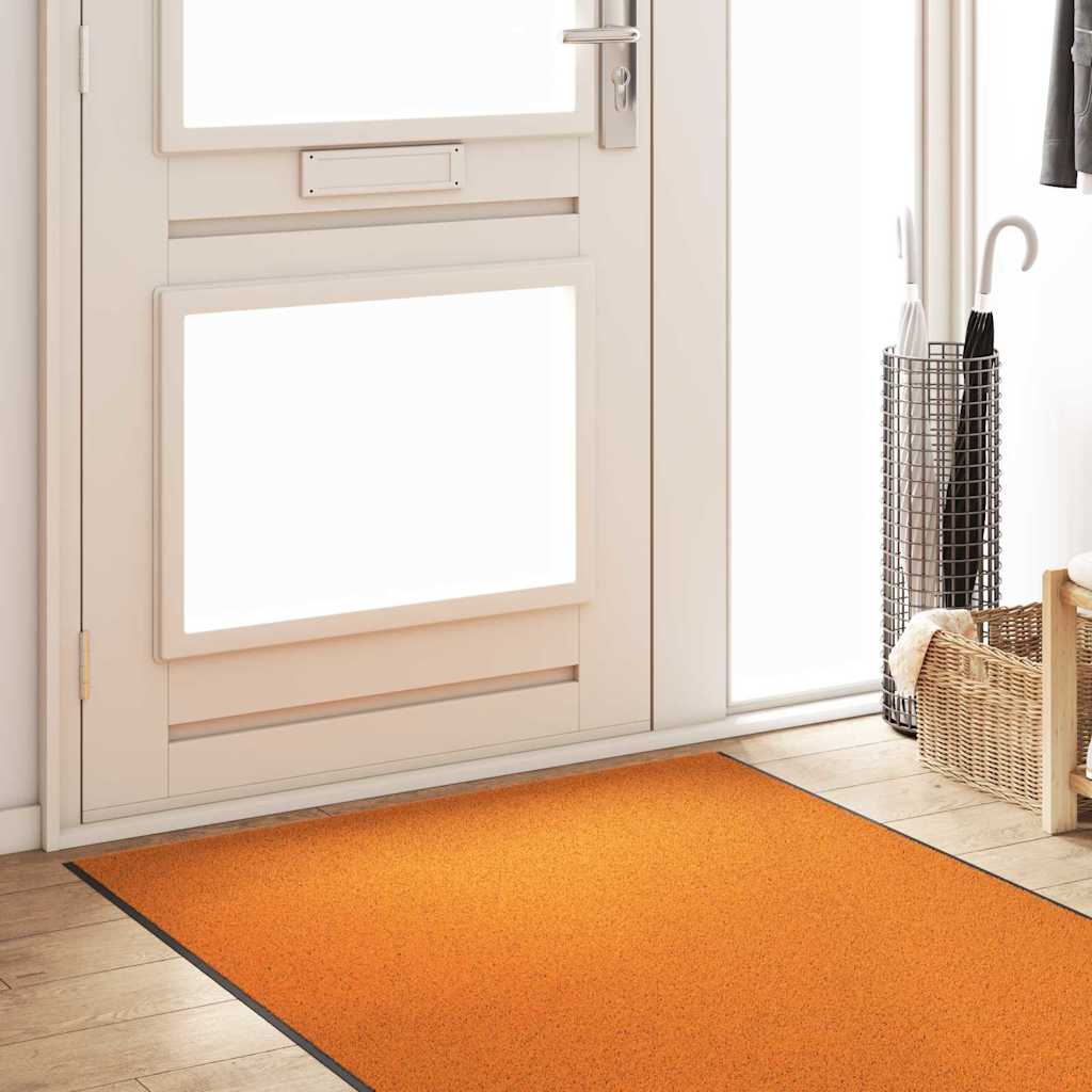 Vidaxl deurmat anders oranje en zwart 120 x 350 cm polyamide en pvc