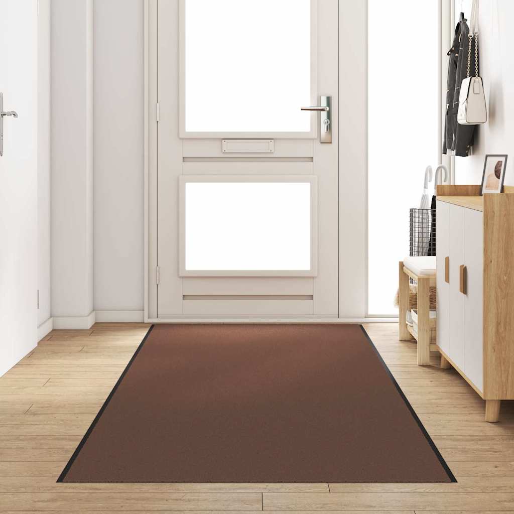 Vidaxl deurmat bruin en zwart 120 x 350 cm polypropyleen en vinyl