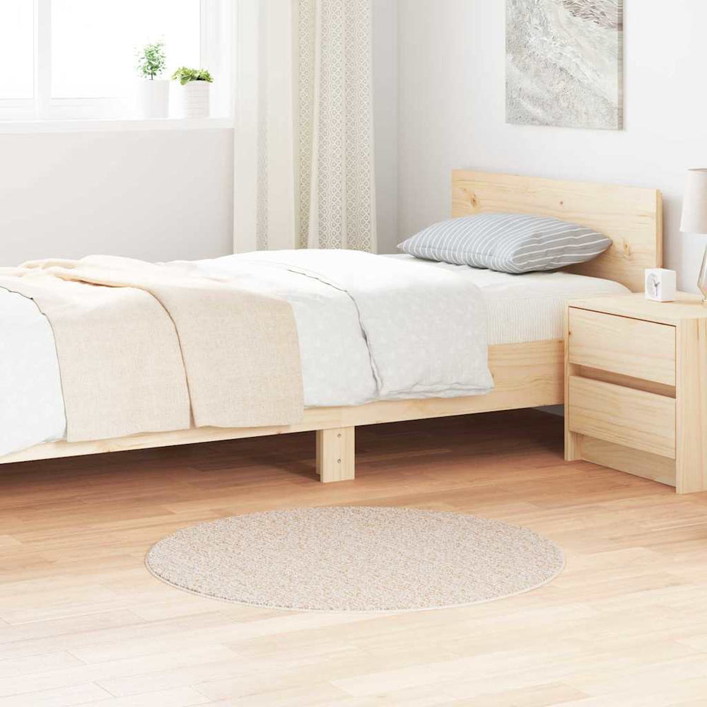 Vidaxl antislip shaggy tapijt crème 90 x 90 cm pp