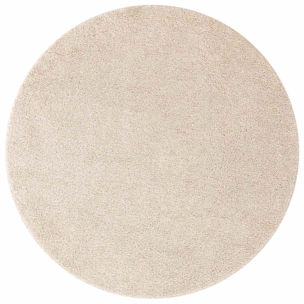 Vidaxl antislip shaggy tapijt crème 90 x 90 cm pp