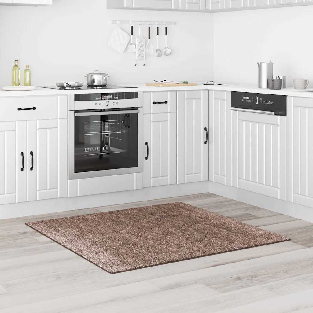 Vidaxl antislip shaggy tapijt bruin 120 x 120 cm pp