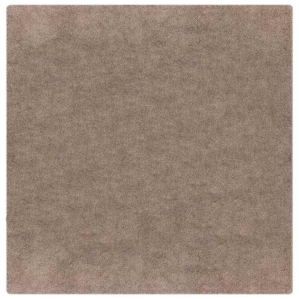 Vidaxl antislip shaggy tapijt bruin 120 x 120 cm pp
