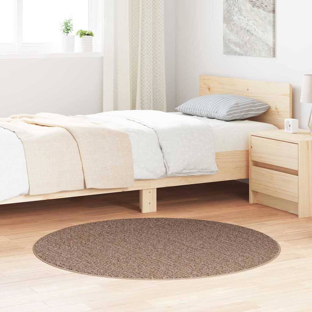 Vidaxl antislip shaggy tapijt bruin 120 x 120 cm pp