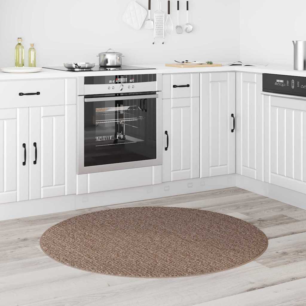 Vidaxl antislip shaggy tapijt bruin 120 x 120 cm pp