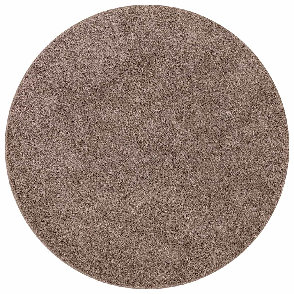Vidaxl antislip shaggy tapijt bruin 120 x 120 cm pp