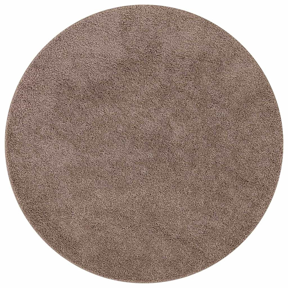 Vidaxl antislip shaggy tapijt bruin 120 x 120 cm pp