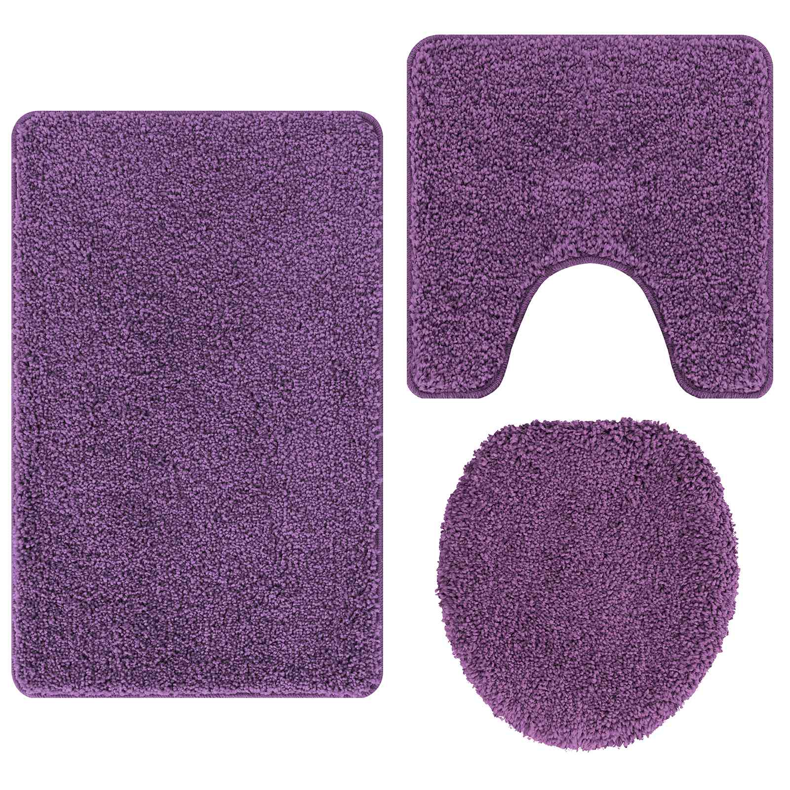 Vidaxl antislip badmat set 3 pcs paars pp