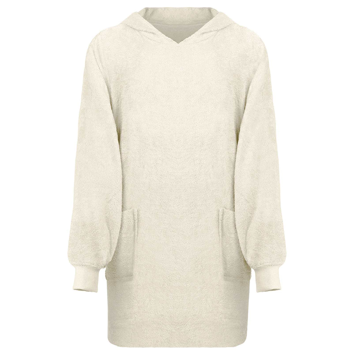 Vidaxl deken hoodie kinn crème l katoen