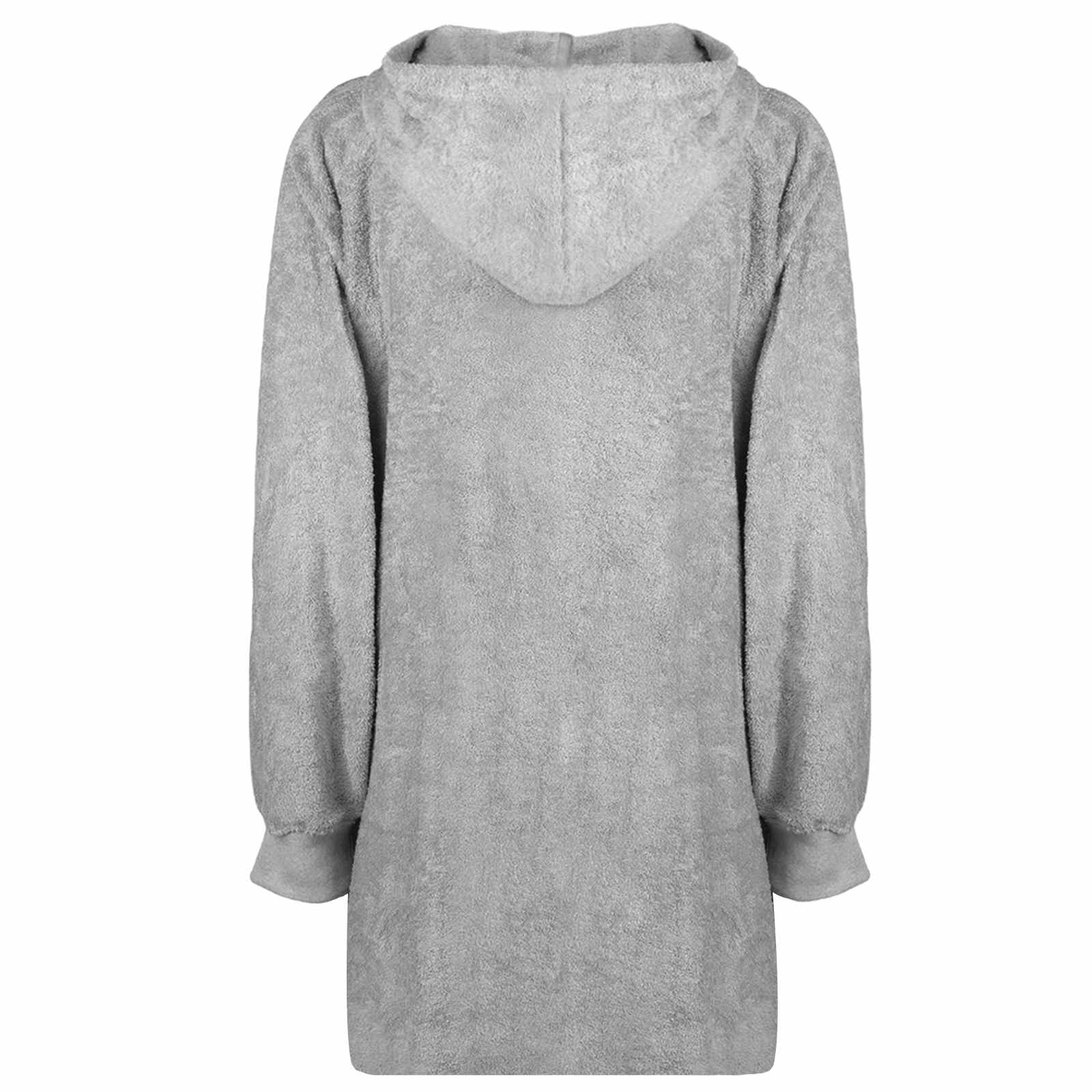 Vidaxl deken hoodie kinn grijs l katoen