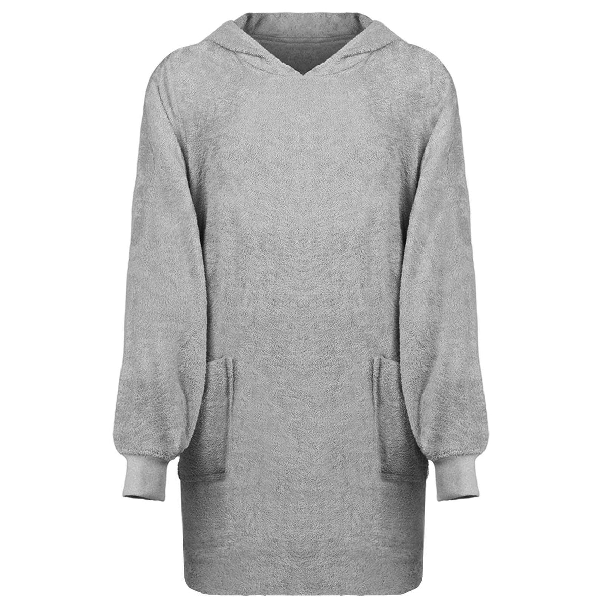 Vidaxl deken hoodie kinn grijs l katoen