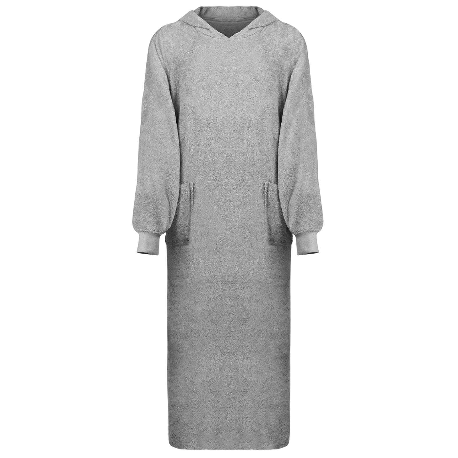 Vidaxl deken hoodie kinn grijs xxl katoen
