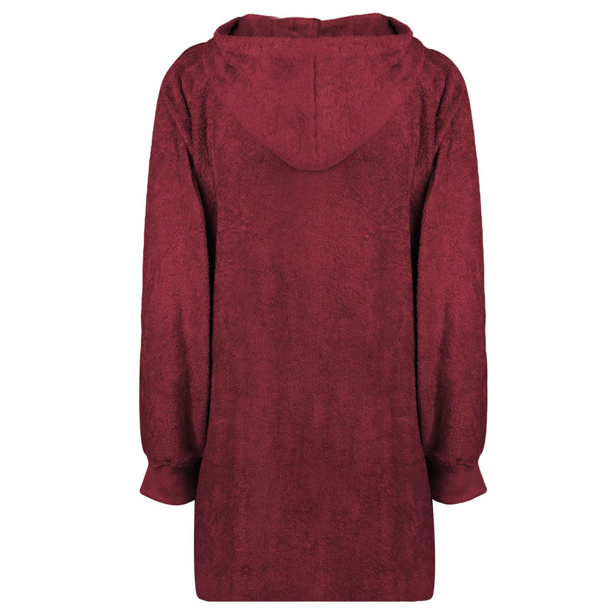 Vidaxl deken hoodie kinn rood l katoen