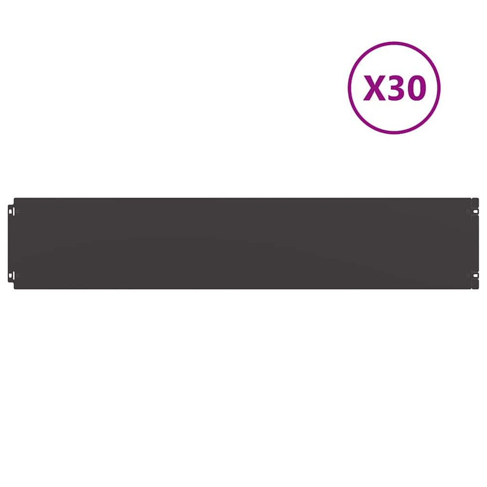 Vidaxl gazonranden 30 st 20x103 cm koudgewalst staal zwart