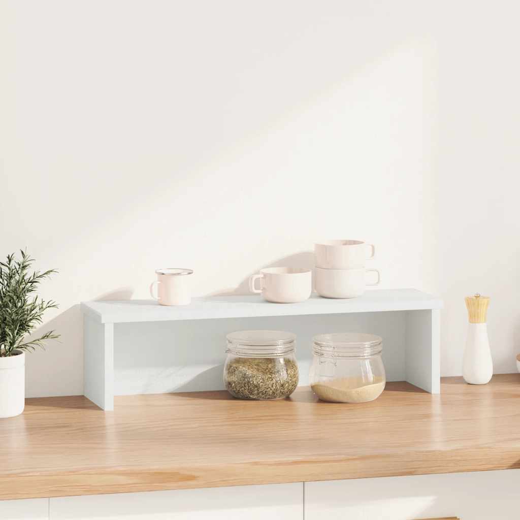 Vidaxl keukenrek stapelbaar 50x15x16 cm bewerkt hout wit