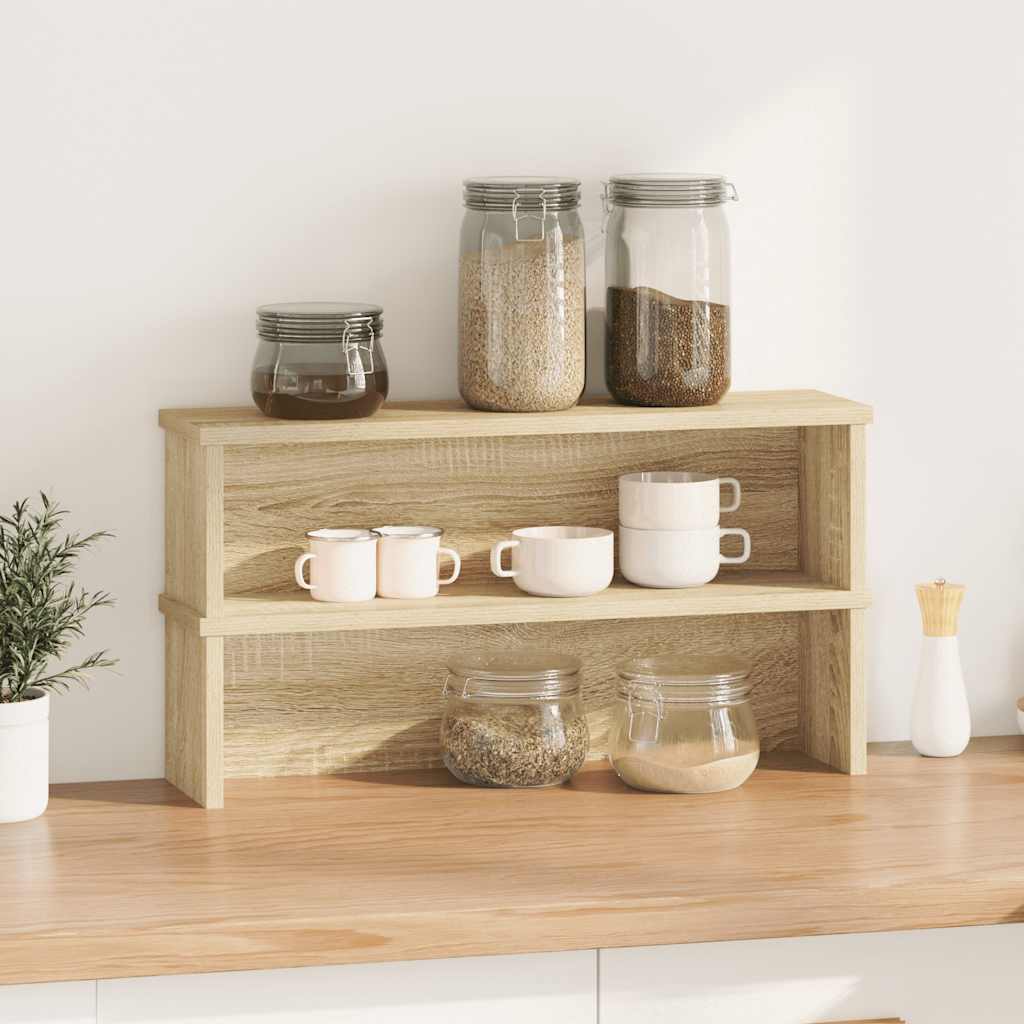 Vidaxl keukenrekken stapelbaar 2 st 50x15x16 cm sonoma eikenkleurig